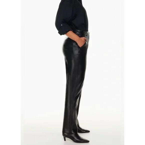 NWT ARITZIA BABATON Command Pant Size 16 Vegan Faux Leather Black Cropped Ankle - Picture 2 of 16